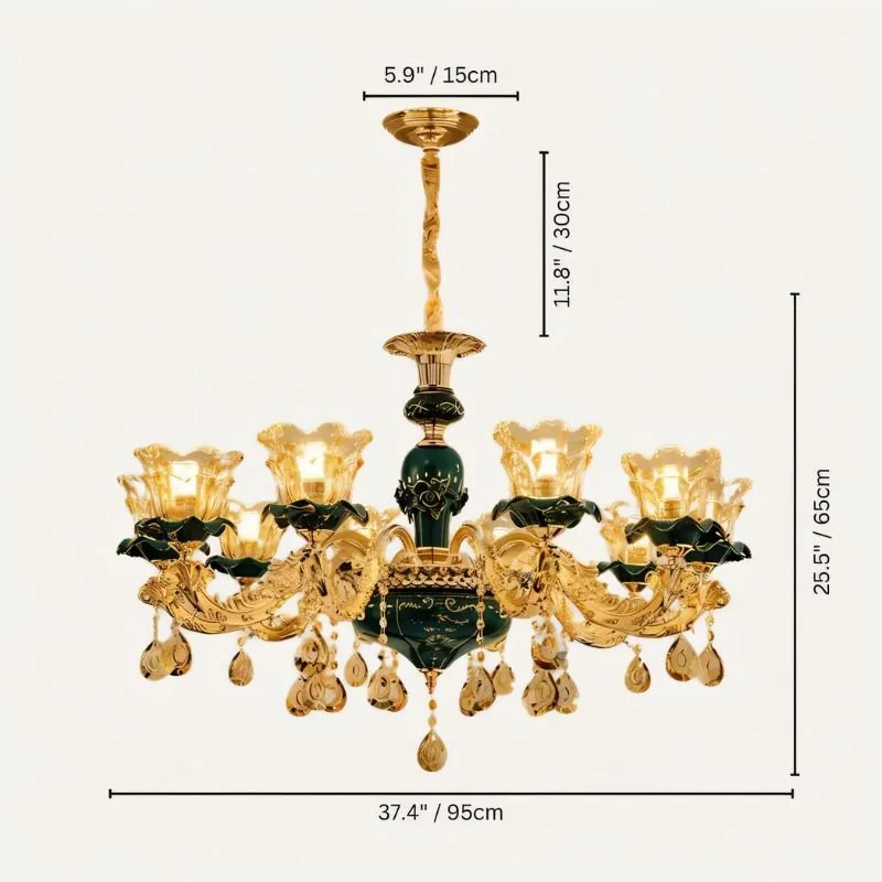 Blanche Chandelier - Green