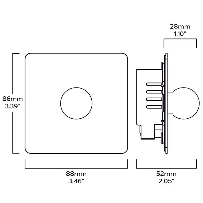 BOBBIN 1G Dimmer Light Switch - Brass