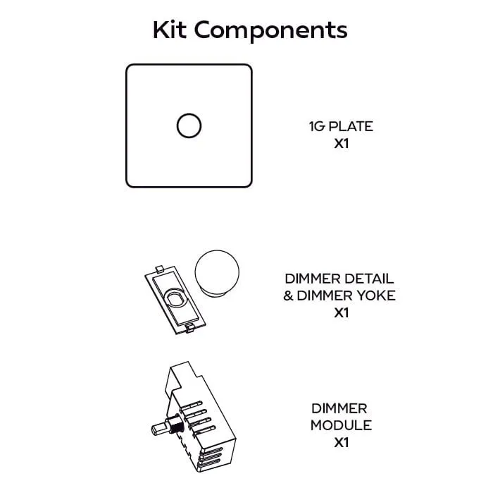 BOBBIN 1G Dimmer Light Switch - Brass