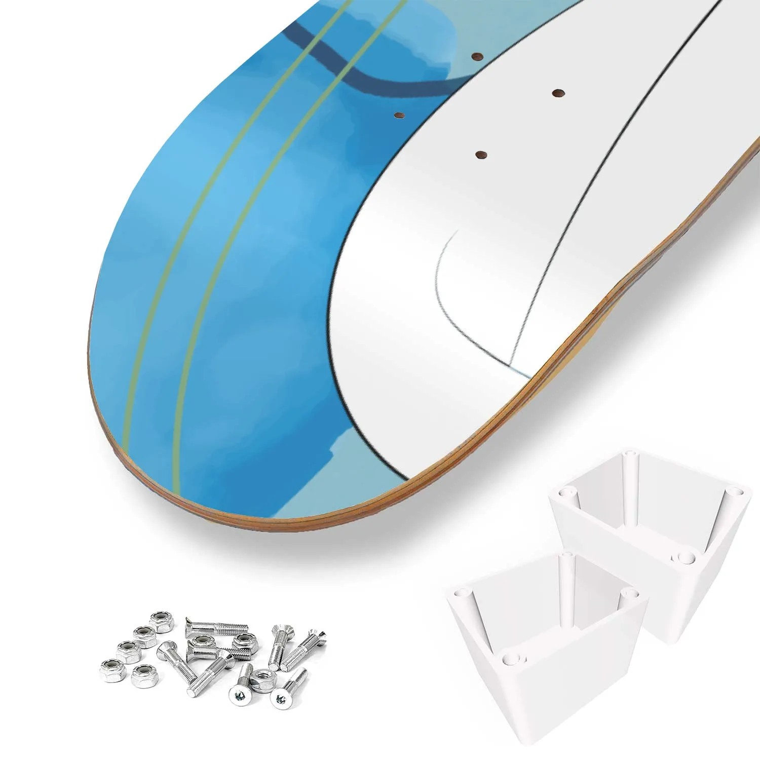 Cat Minimalist 3 piece skateboard art