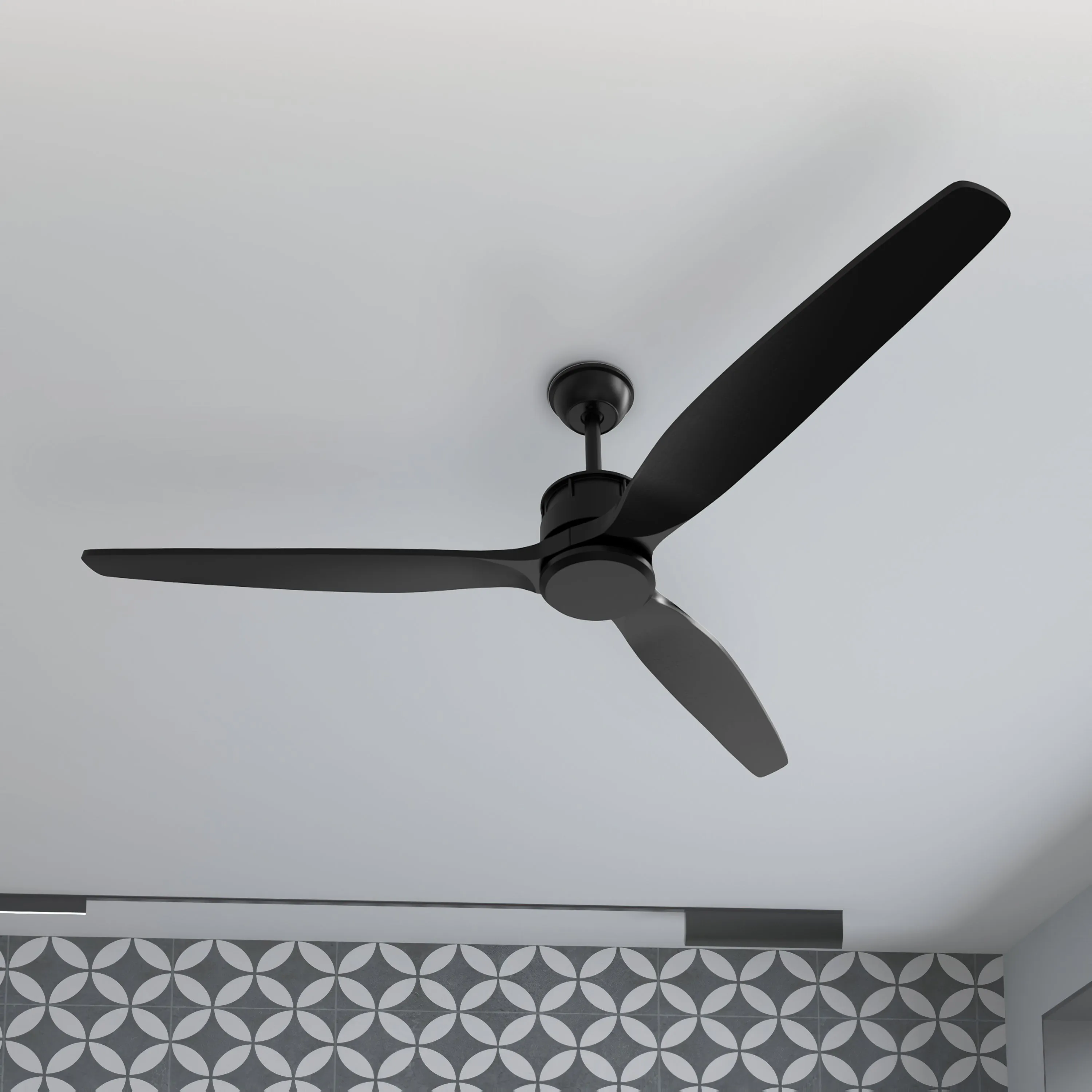 Ceiling Fan Remote Control DC Motor with 6 Speeds 2 Down Rods Outdoor Ceiling Fan