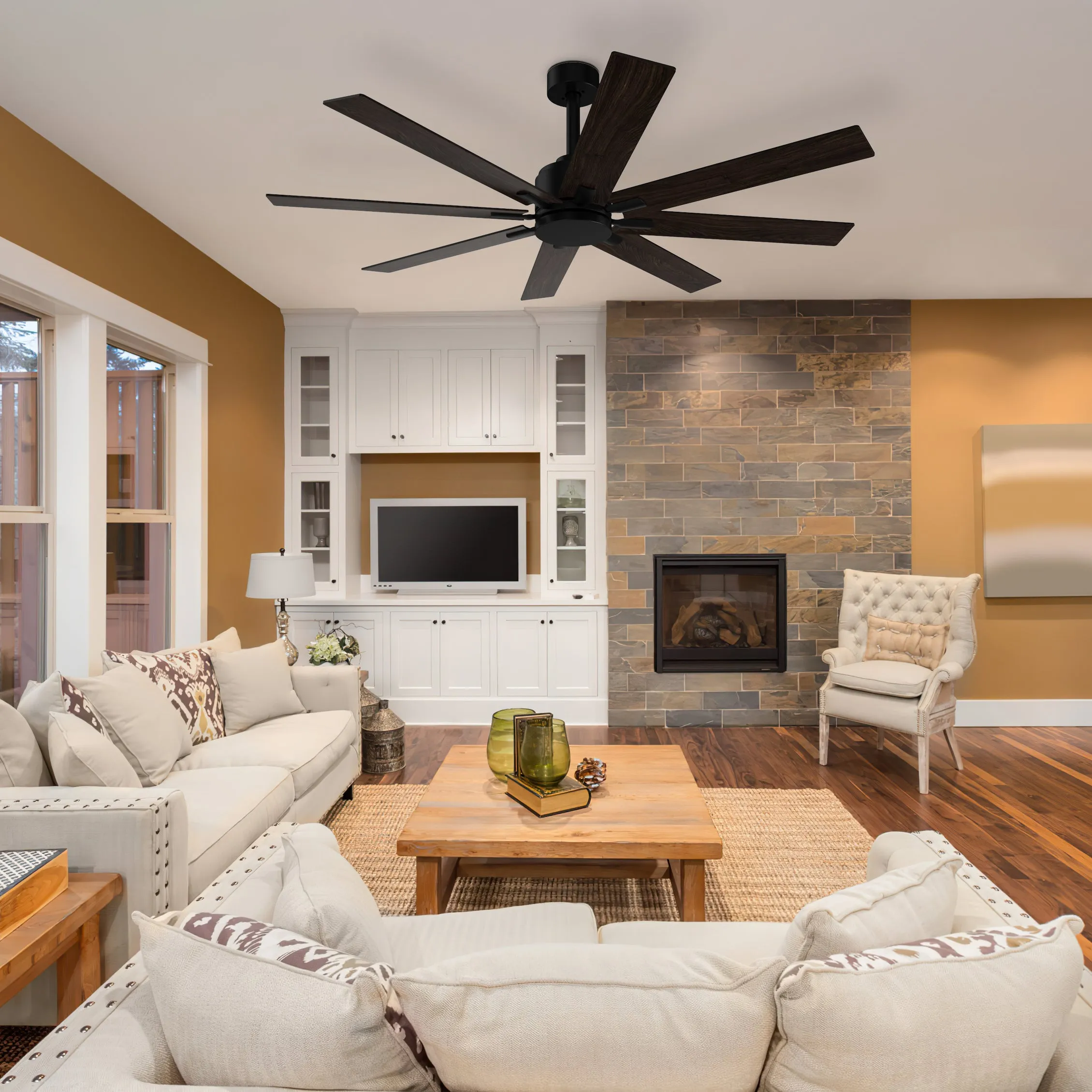 Ceiling Fan with 8 Reversible Blades Remote Control 2-Side Blades