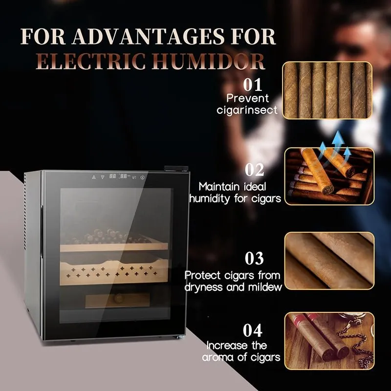 Cigar Humidors with 3-IN-1 Cooling - Heating & Humidity Control, 250 Counts Capacity Cigar Humidor Humidifiers with Constant Temperature Controller (50L)