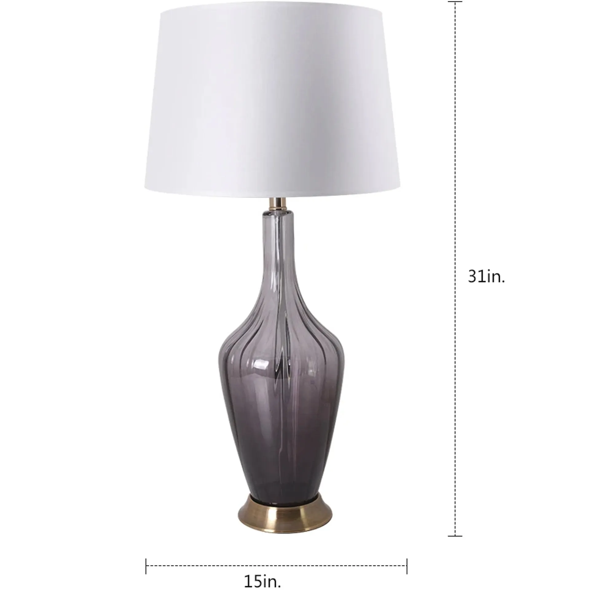 Clavel Translucent Glass Table Lamp 31" - Gray Ombre/Golden Yarn Shade (Set of 2)