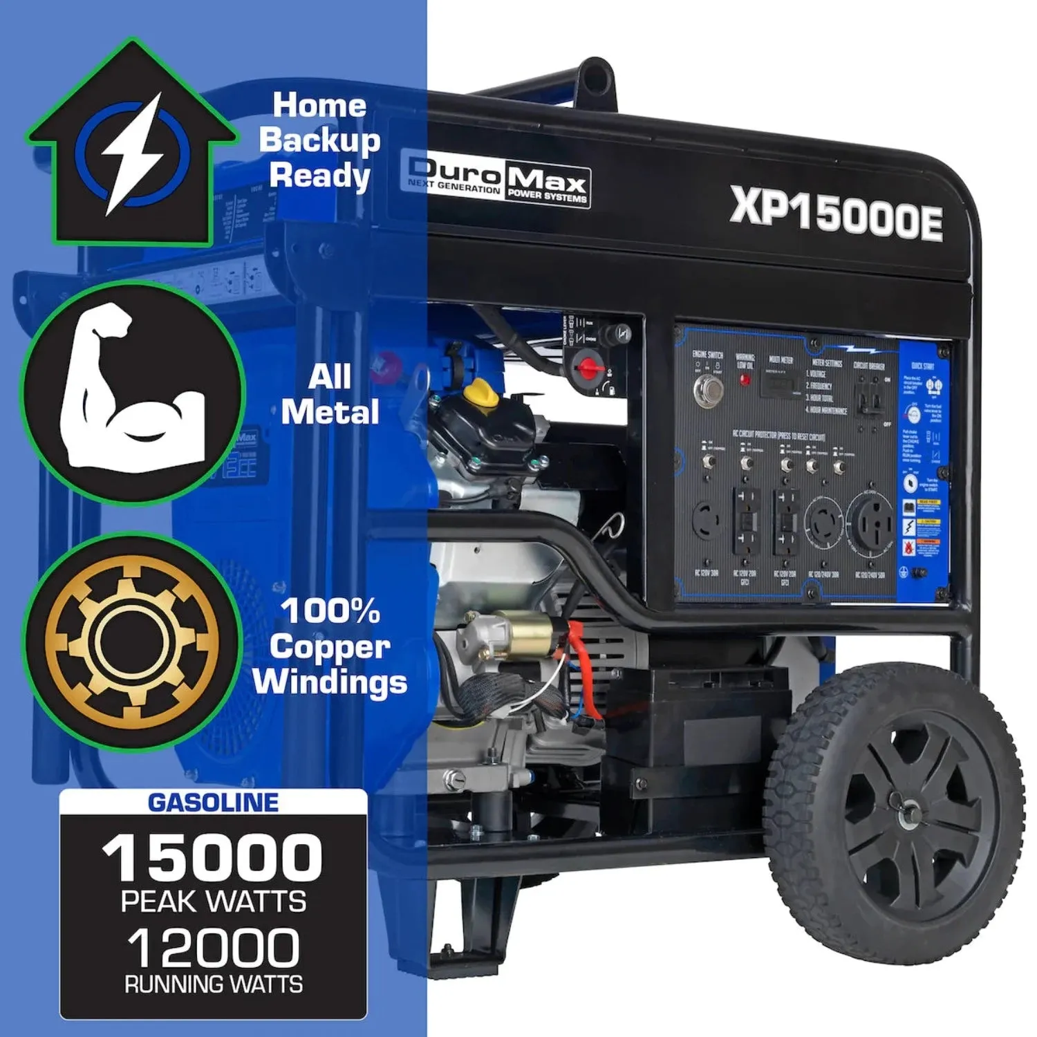 DuroMax XP15000E Gasoline Portable Generator | 15,000 Watts