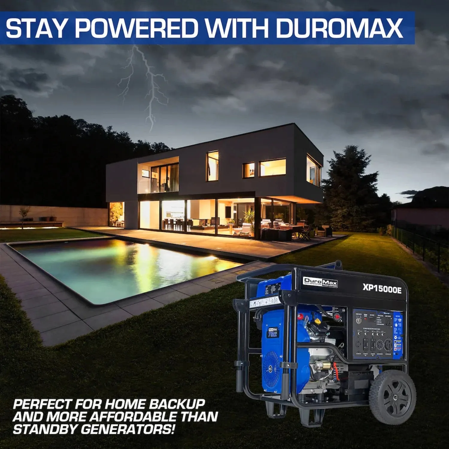 DuroMax XP15000E Gasoline Portable Generator | 15,000 Watts