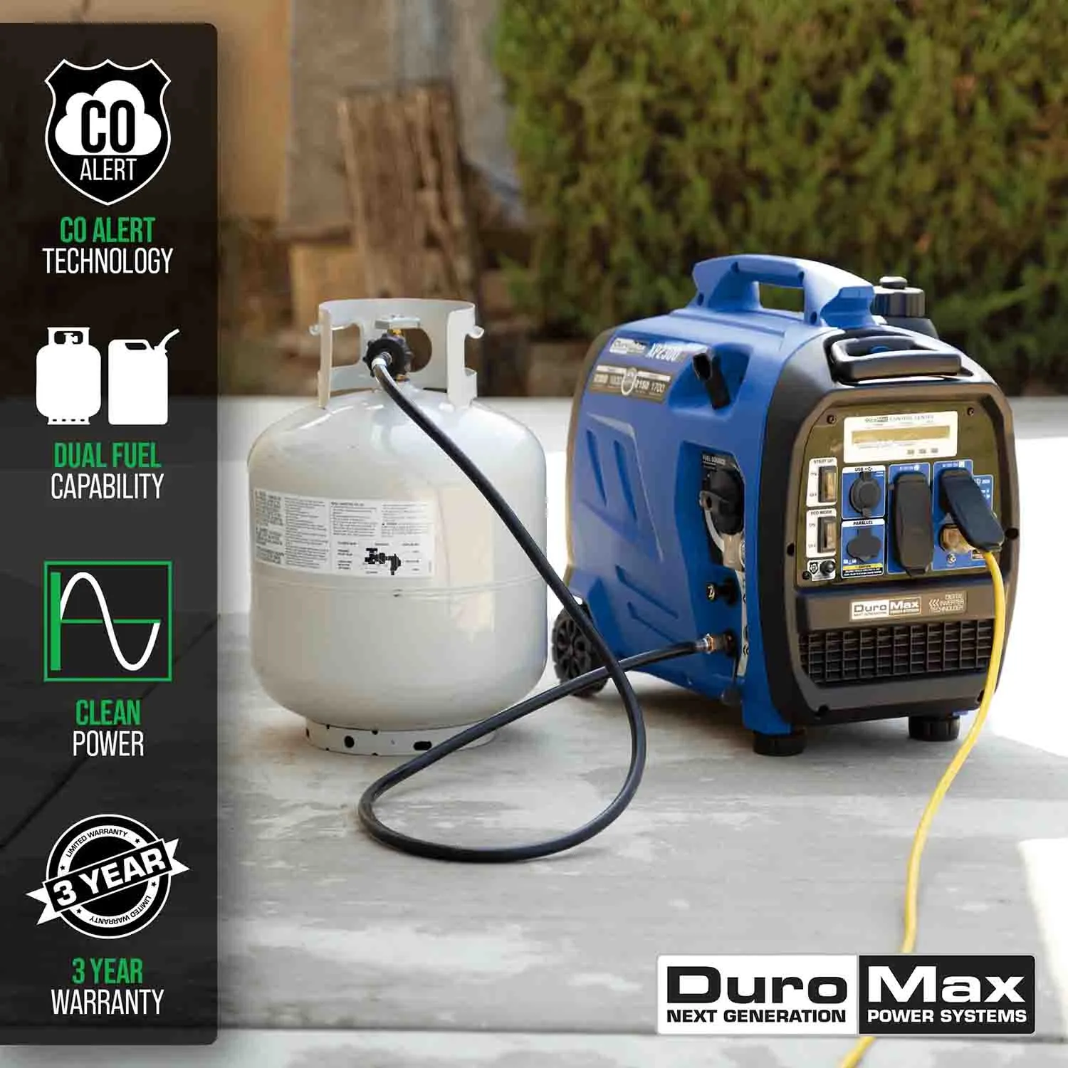 DuroMax XP2300iH Dual Fuel Portable Inverter Generator w/ CO Alert | 2300 Watts