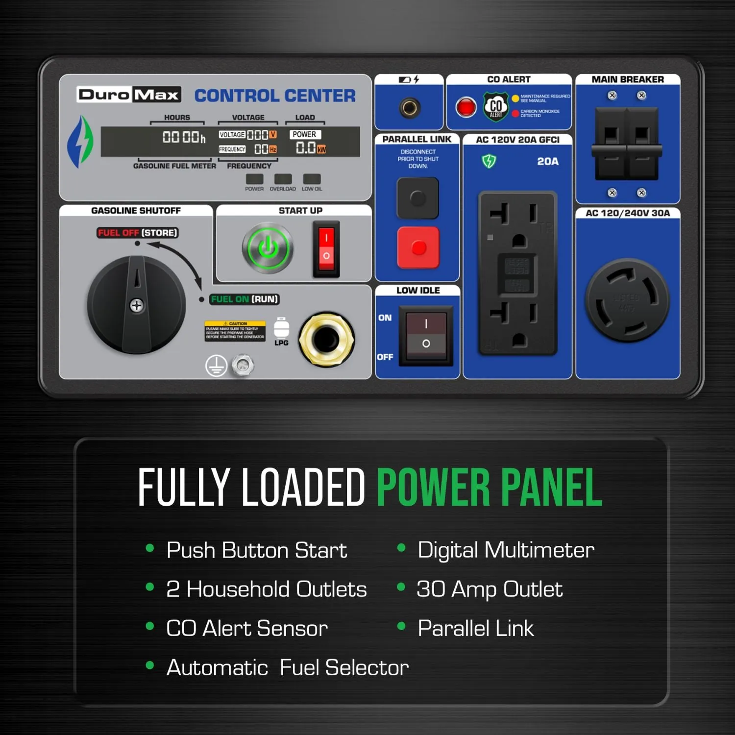 DuroMax XP7000iH Portable Dual Fuel Inverter Generator w/ CO Alert | 7000 Watts