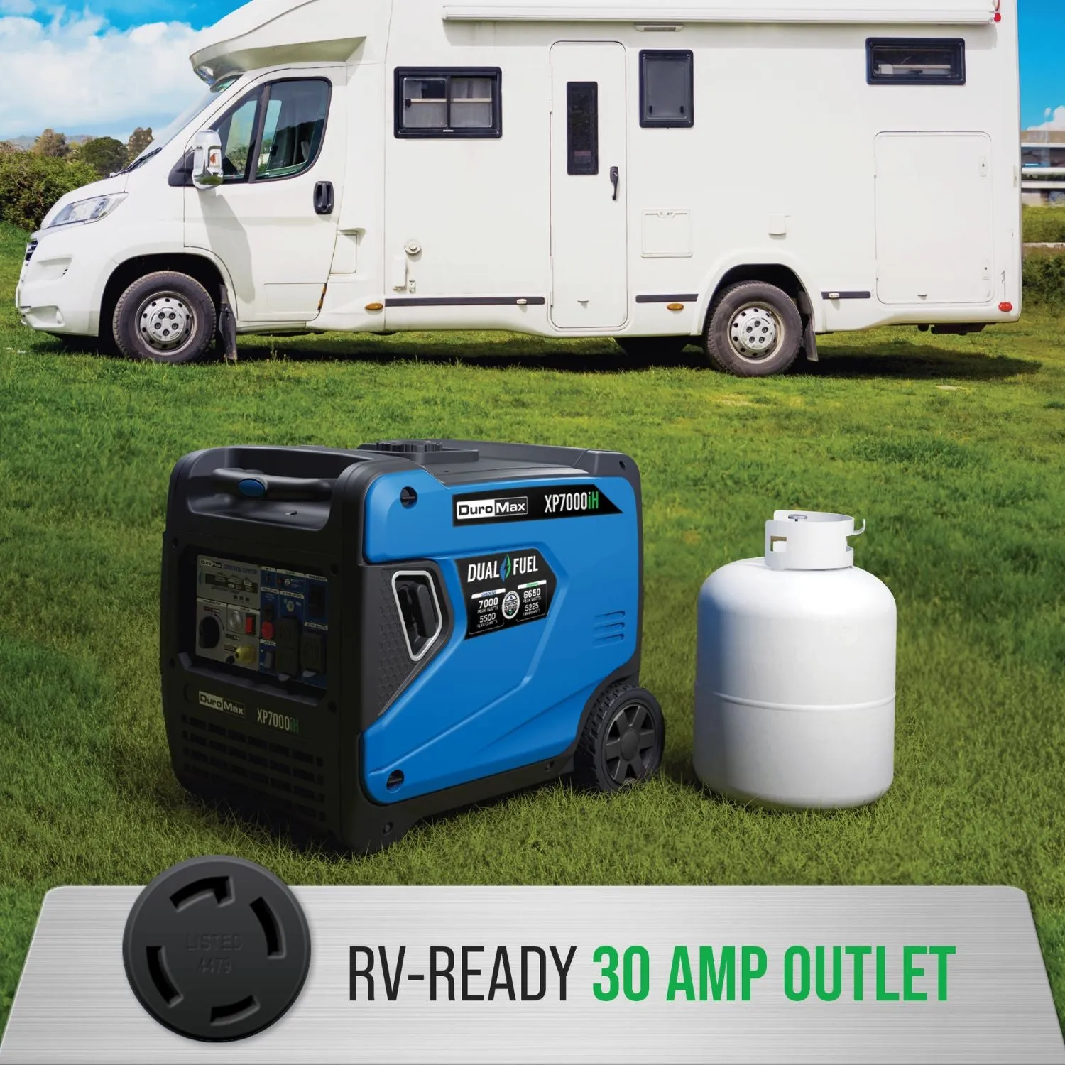 DuroMax XP7000iH Portable Dual Fuel Inverter Generator w/ CO Alert | 7000 Watts