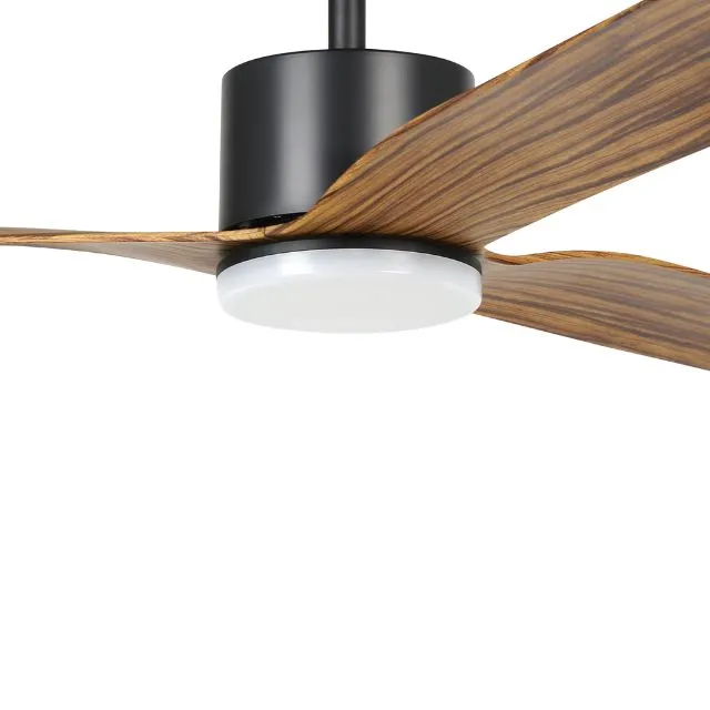 Eglo Iluka 52 Inch DC Fan 18W LED Tri-Col Black Wood