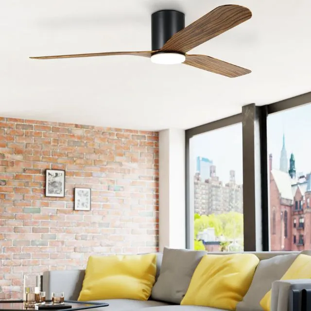 Eglo Iluka 60 Inch DC Fan 18W LED Tri-Col Black Wood Hugger