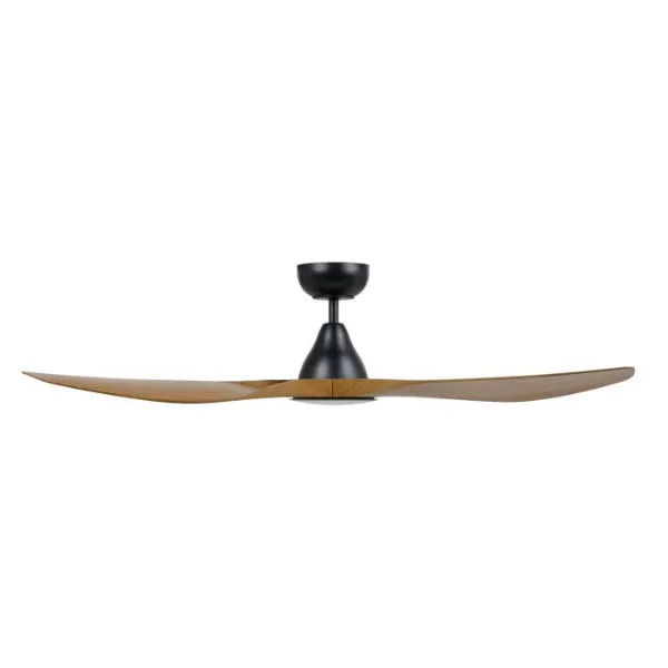 Eglo Surf 52in 132cm Ceiling Fan with 20W LED CCT Light - Black with Teak Finish