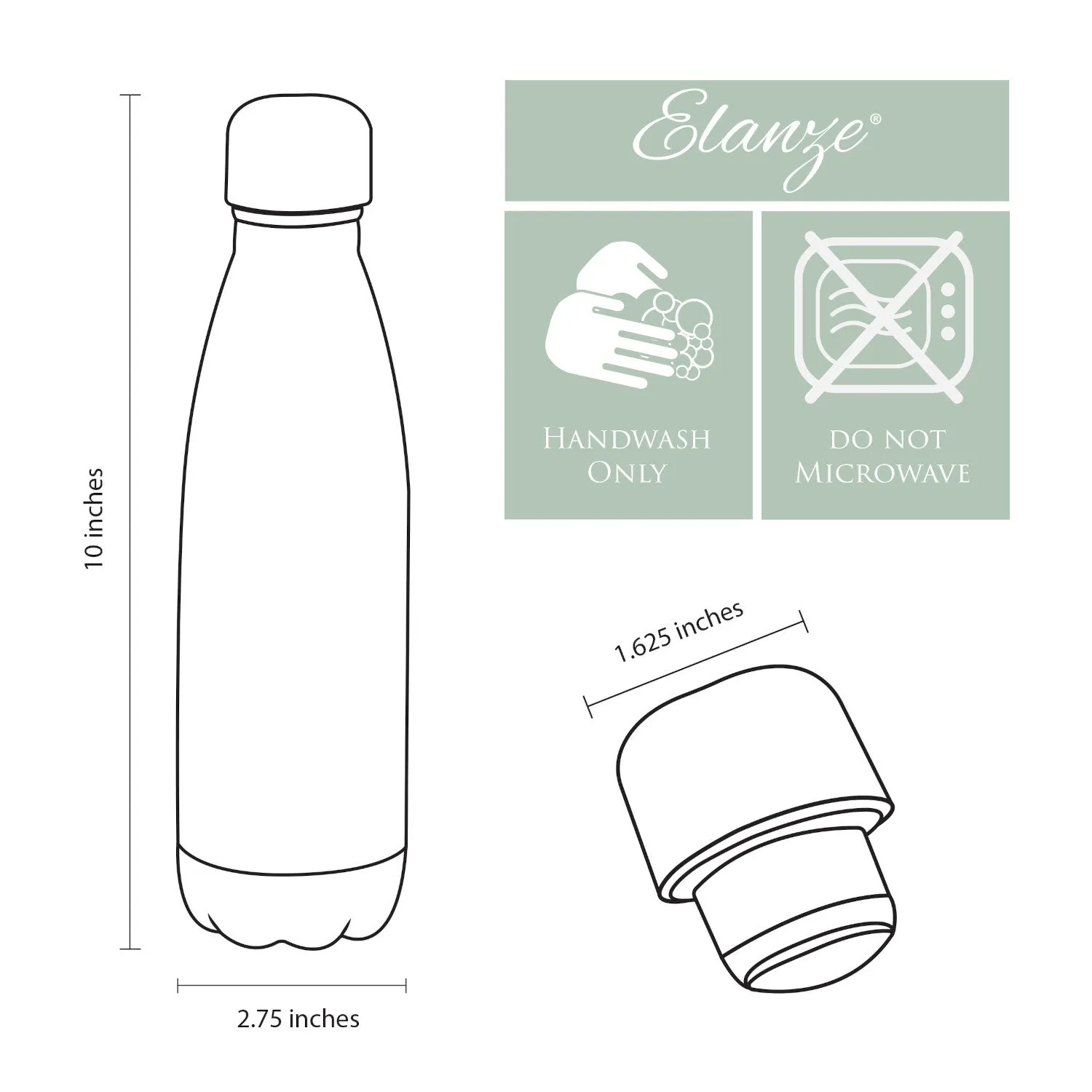 Elanze Designs Dad You're Awesome Black 17 ounce Stainless Steel Sports Water Bottle