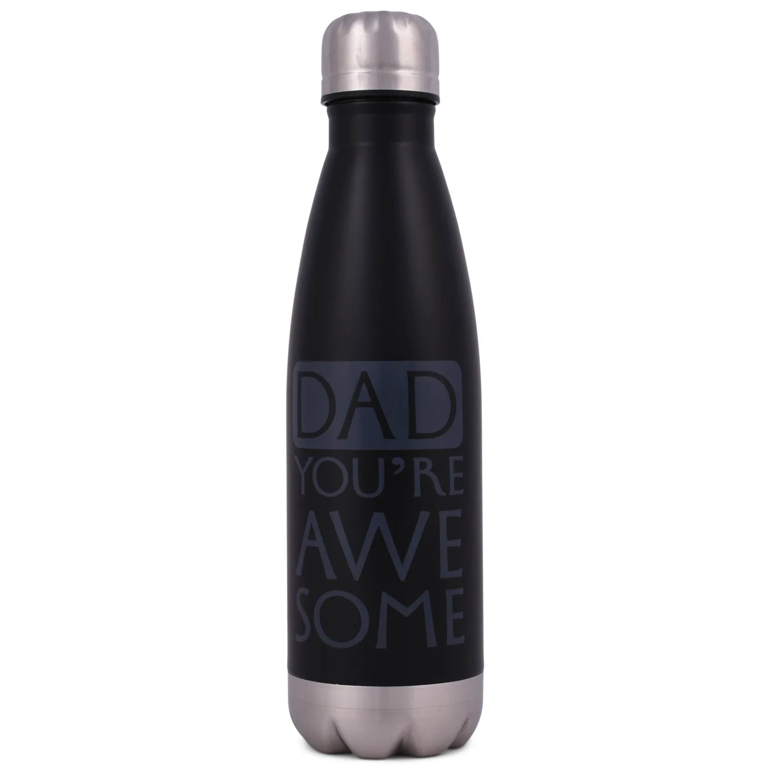 Elanze Designs Dad You're Awesome Black 17 ounce Stainless Steel Sports Water Bottle