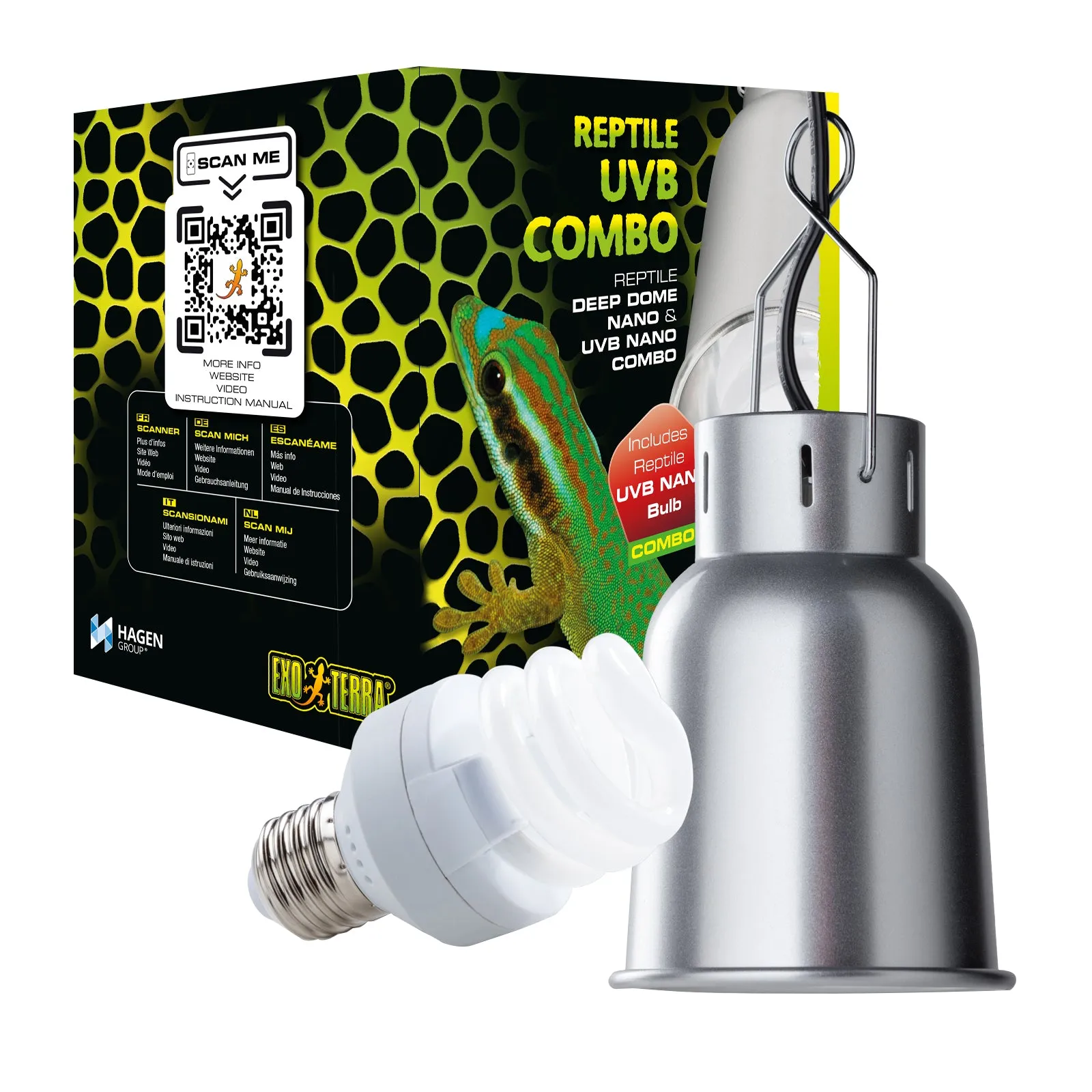 Exo Terra Deep Dome Fixture and UVB Combo - Nano