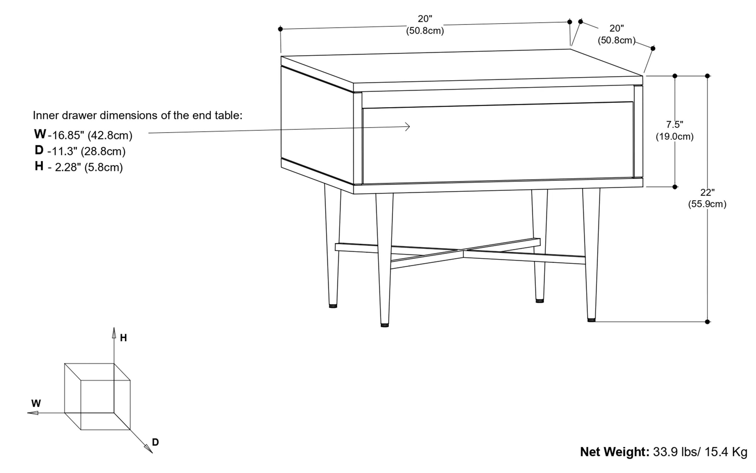 Fallon End Table with Drawer