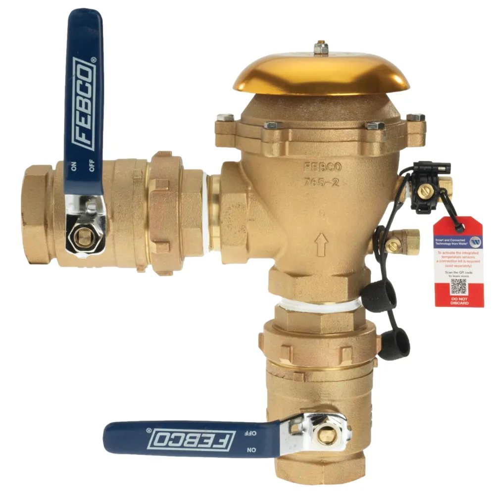 FEBCO - T765EBV - FEBCO 765 Pressure Vacuum Breaker w/ Ball Valves 1 in. Bronze w/ Freeze Sensing Capability (Requires Connection Kit)