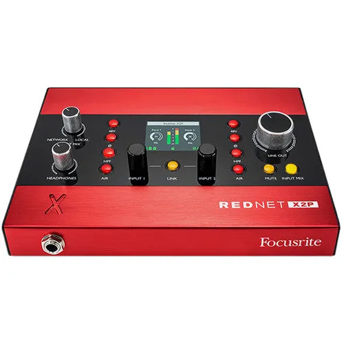 Focusrite Pro REDNET X2P 2x2 Dante Audio Interface with Red Evolution Mic Pres