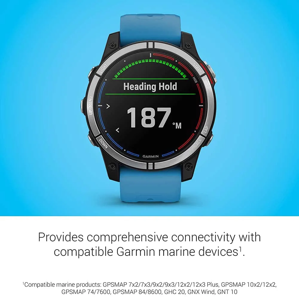 Garmin Quatix 7–Standard Edition Tide Changes and Anchor Drag Alerts Waypoint Marking Marine GPS Smartwatch - 010-02540-60