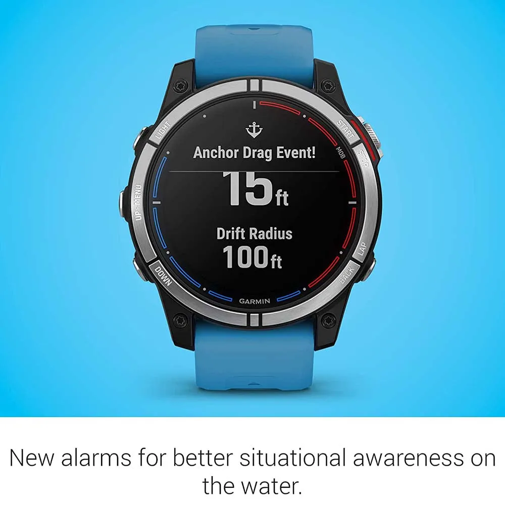 Garmin Quatix 7–Standard Edition Tide Changes and Anchor Drag Alerts Waypoint Marking Marine GPS Smartwatch - 010-02540-60