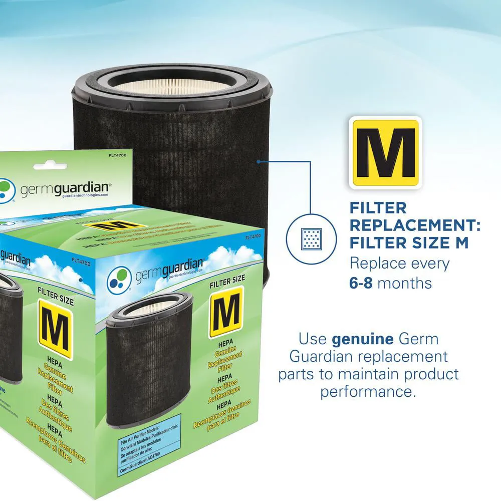 GermGuardian Air Purifier with HEPA Filter, UV-C, Removes Odors, Smoke, Mold, 150 Sq. ft, AC4700BDLX