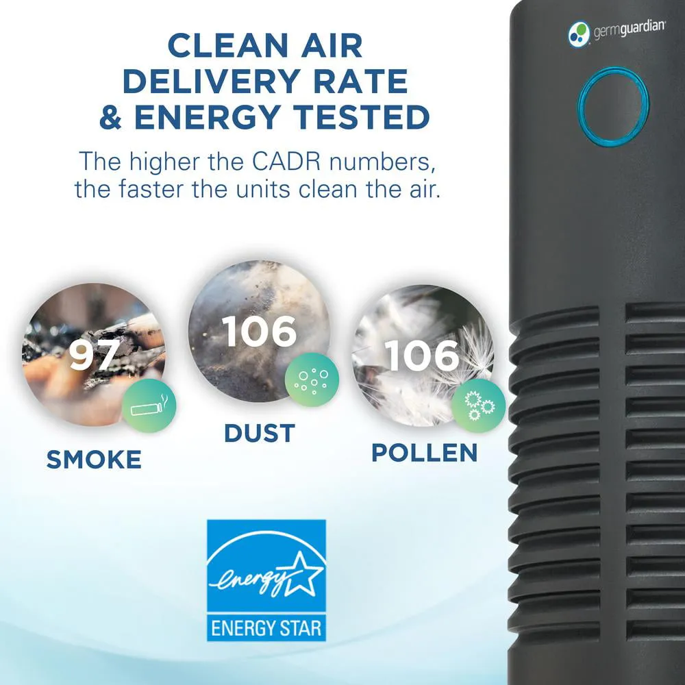 GermGuardian Air Purifier with HEPA Filter, UV-C, Removes Odors, Smoke, Mold, 150 Sq. ft, AC4700BDLX