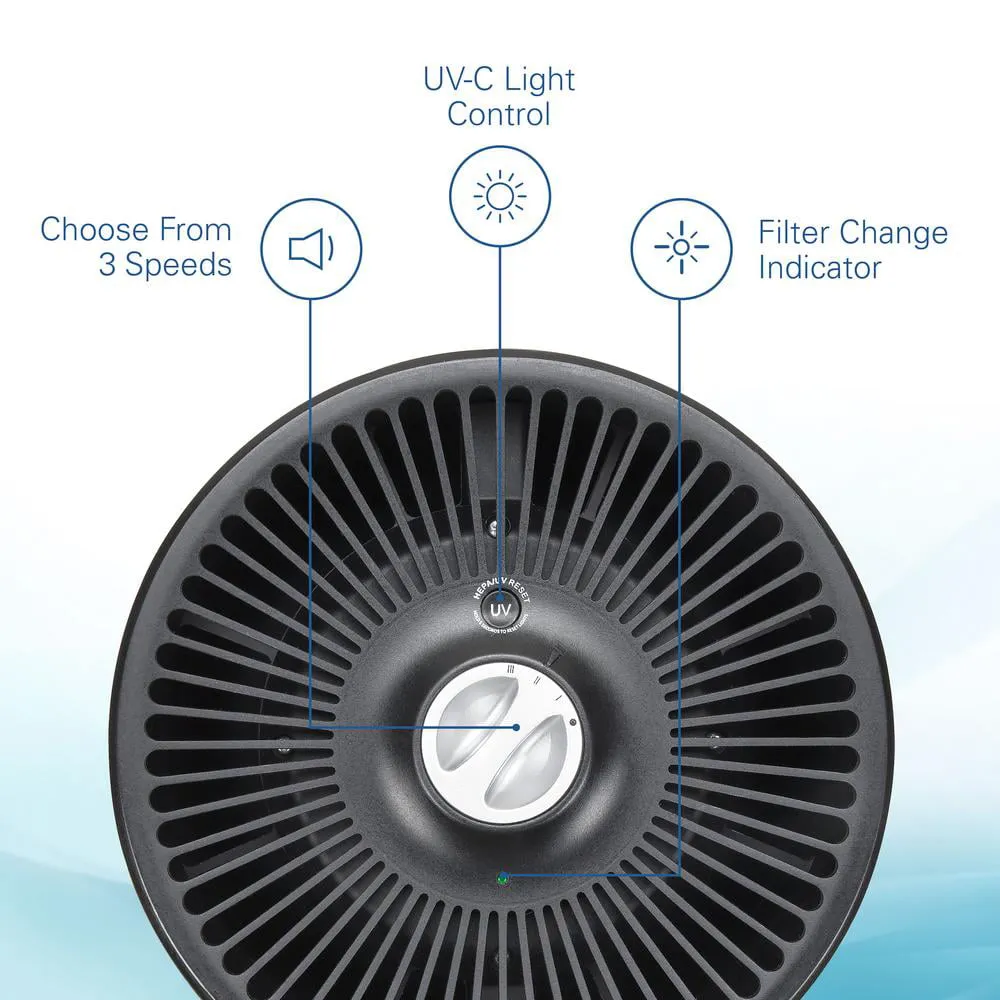 GermGuardian Air Purifier with HEPA Filter, UV-C, Removes Odors, Smoke, Mold, 150 Sq. ft, AC4700BDLX