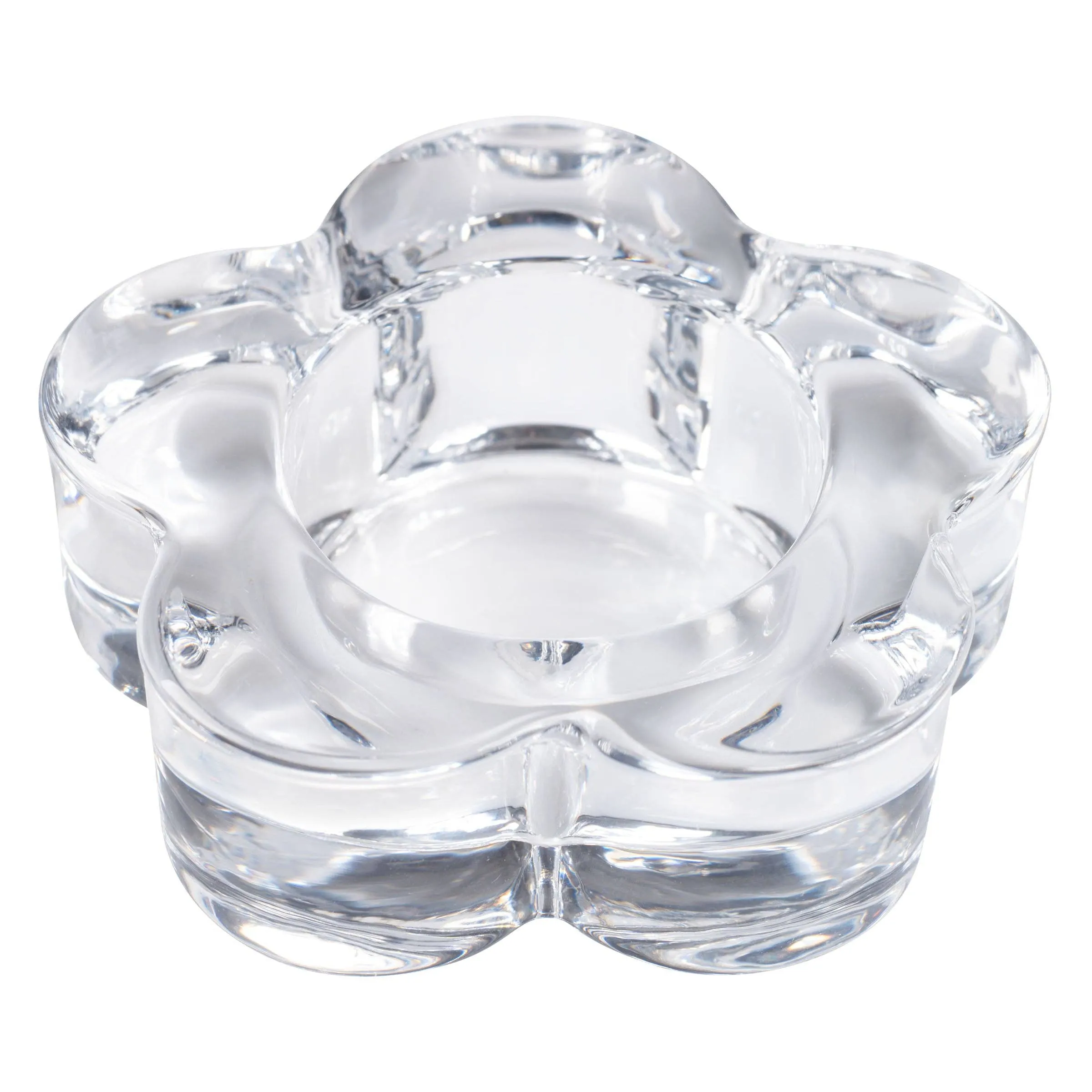 Glass Flower Tealight Holder