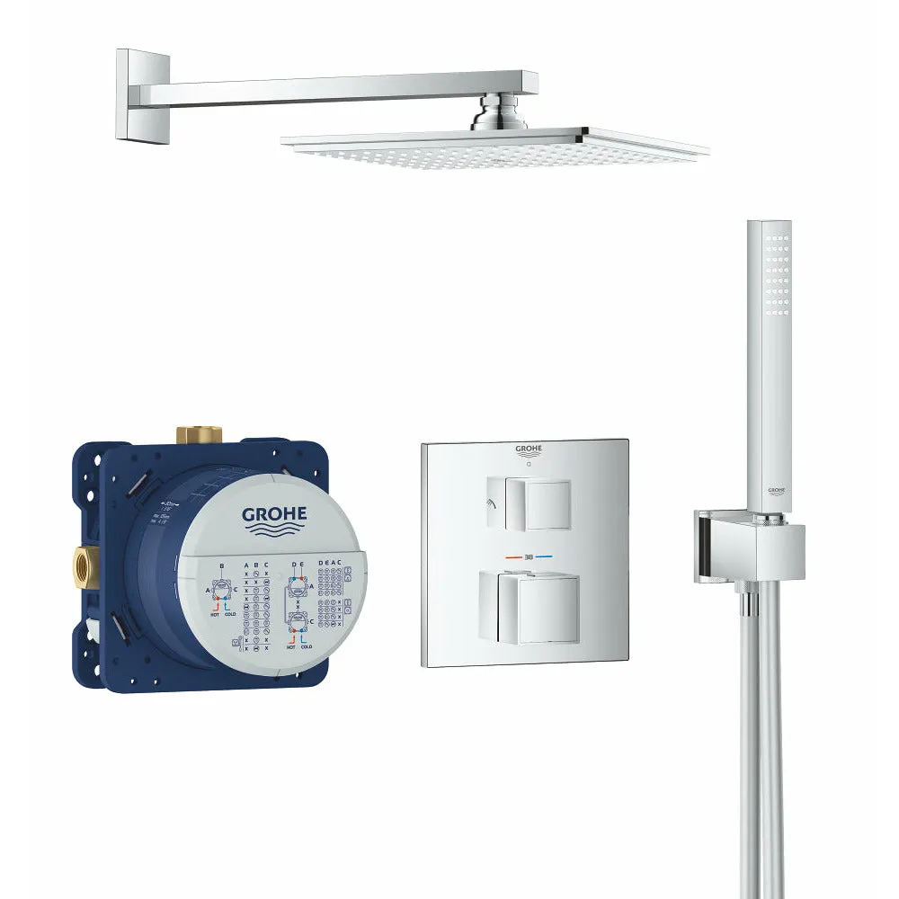 Grohe Chrome Grohtherm Cube Perfect shower set with Rainshower Allure 230