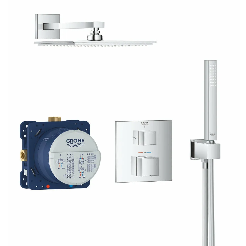 Grohe Chrome Grohtherm Cube Perfect shower set with Rainshower Allure 230
