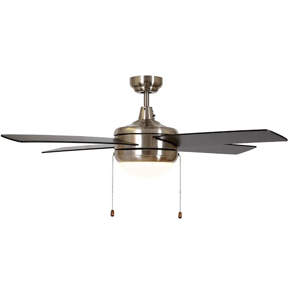 Hamilton Hills Brushed Nickel Ceiling Fan with Light - Contemporary Modern Silver Finish