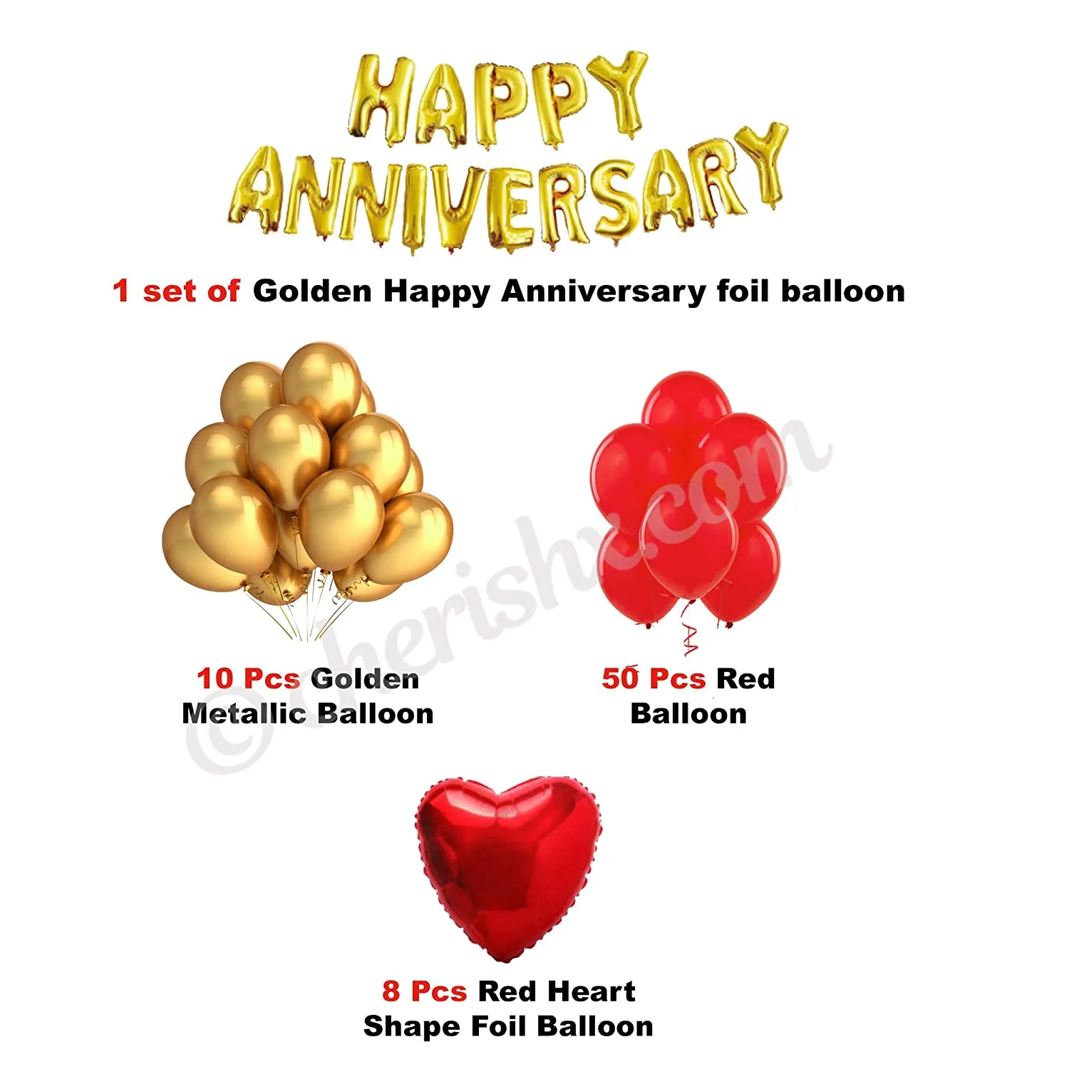 Happy Anniversary Decoration Kit Pack of 84 Pcs