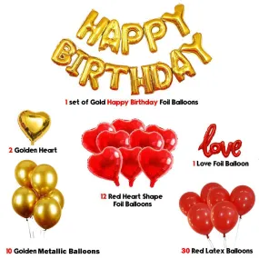 Happy Birthday 68 Pcs Romantic Surprise for Husband or Wife