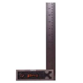 Homdum Carpenter try square with 12inch steel ruler scale heavy duty 90 degree woodworking tool for engineer metal works size 12”