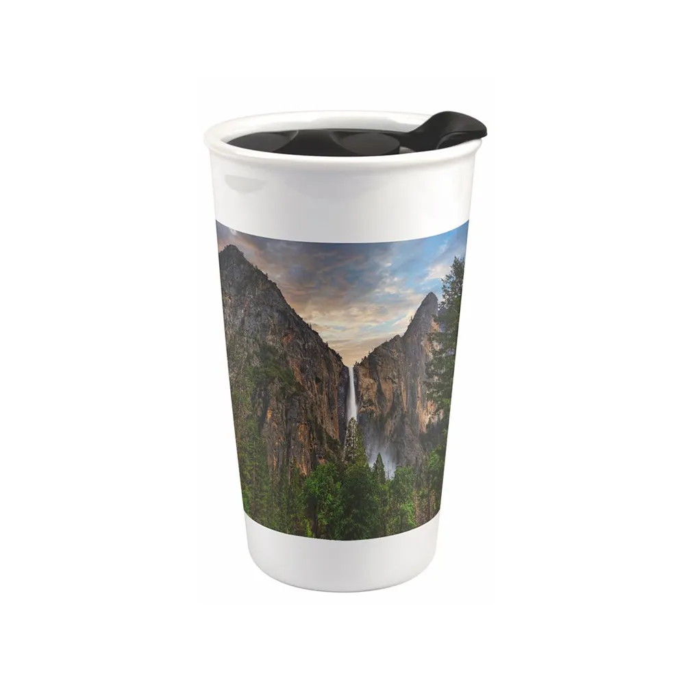 HPN ORCA Premium 12 oz. Sublimation Ceramic Travel Tumbler with Black Lid - 24 per Case