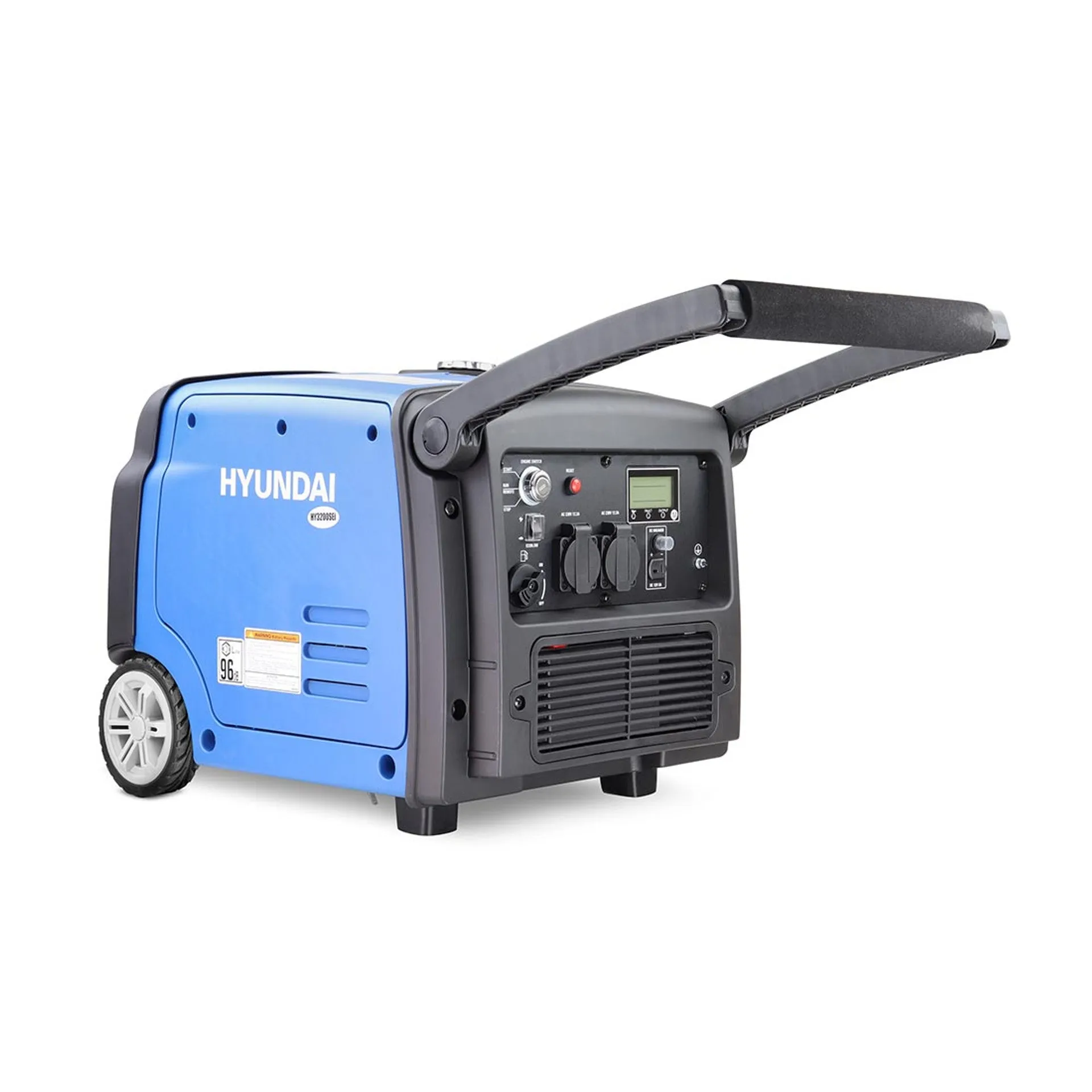 Hyundai HY3200SEi Petrol Inverter Generator, Remote Keyfob & Electric Start, Wheel Kit 3200W/240V