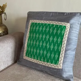 Ikat Cushion Cover | Hand-Crafted | Earthy Elegant Decor | 16" x 16"