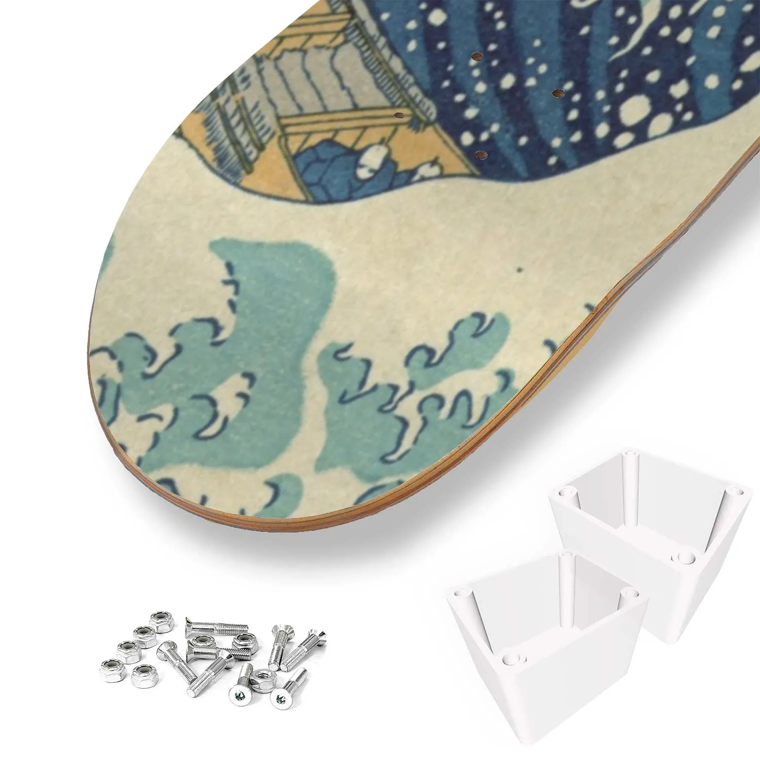 Japanese wave abstract skateboard art