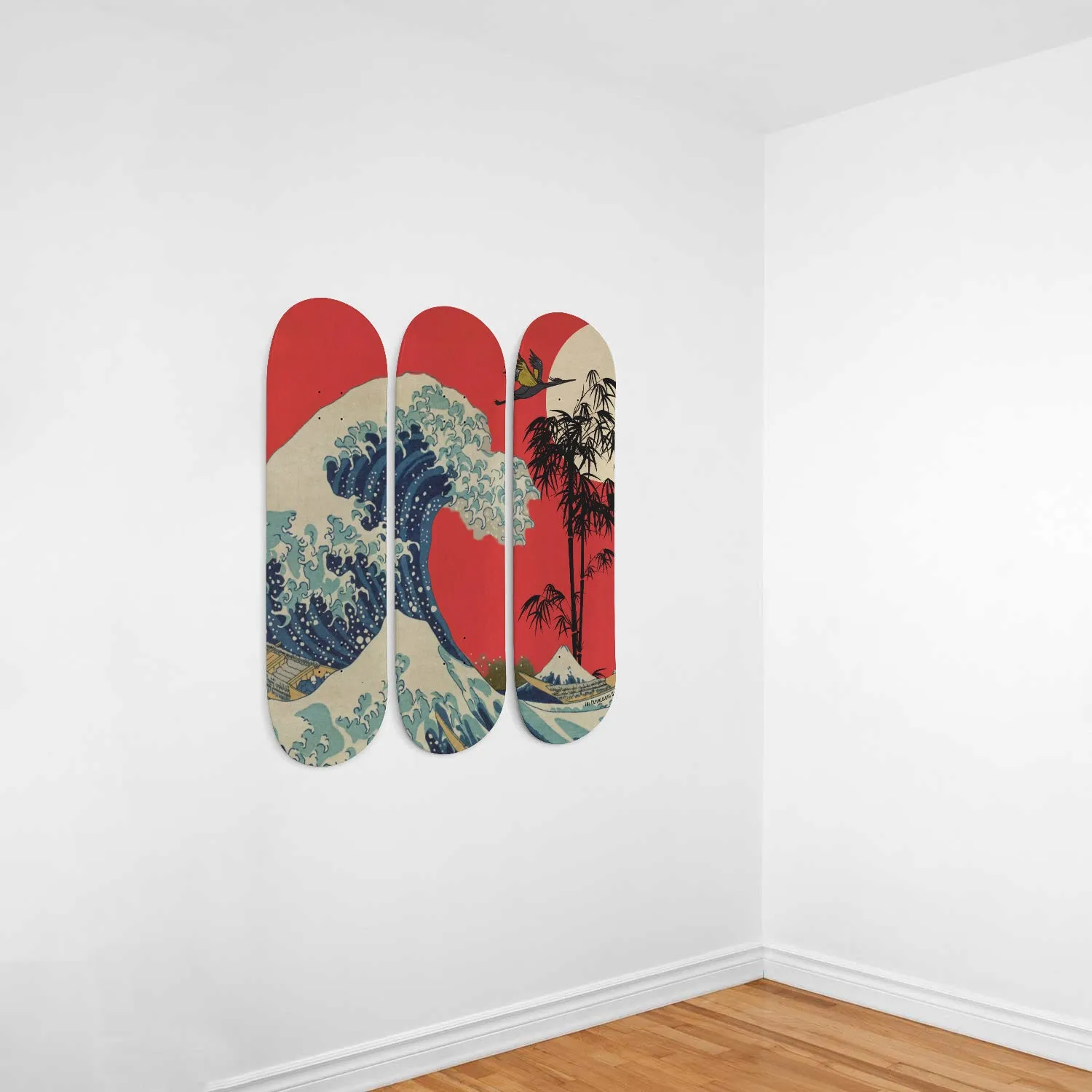 Japanese wave abstract skateboard art