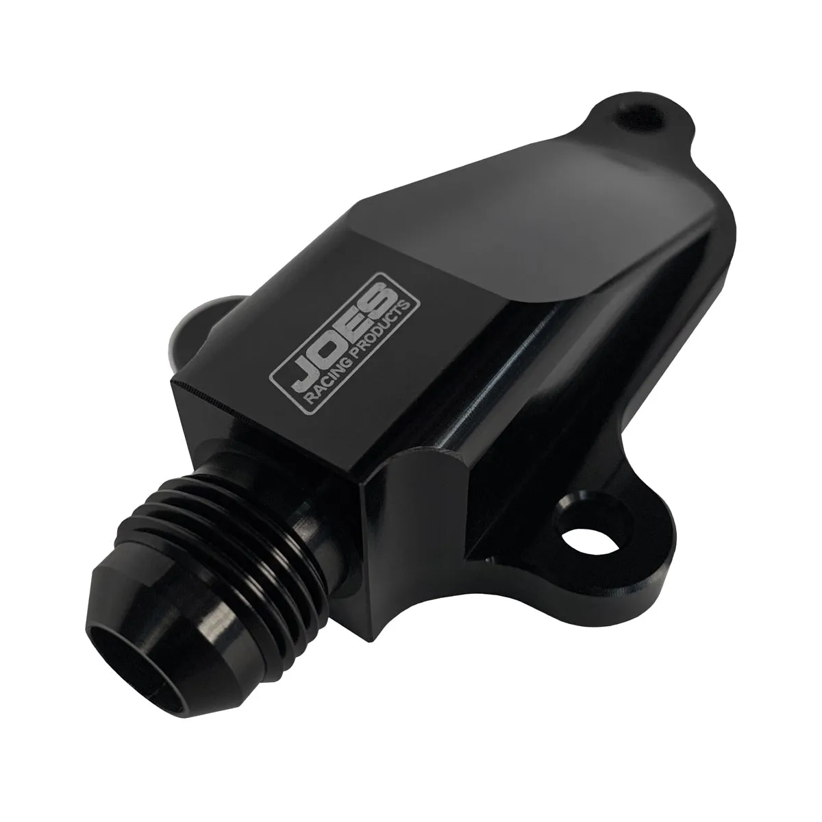JOES 90 Degree Water Neck - 8 AN Male - Bolt-On - Aluminum - Black - Suzuki GSXR 600 2007