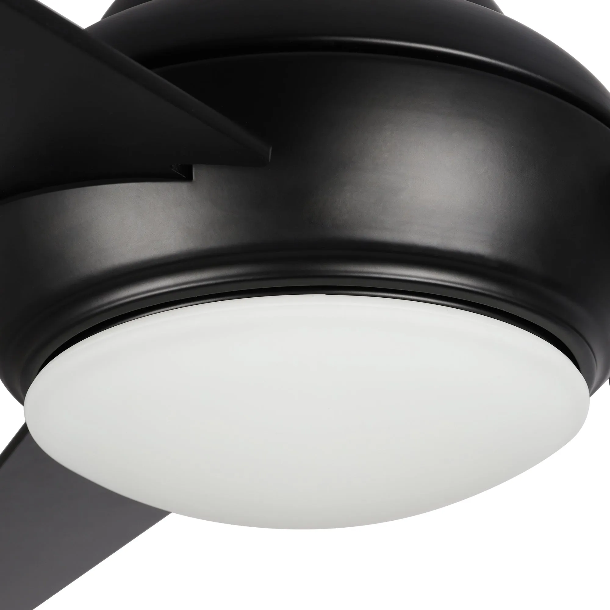 KENDRICK 52 inch 3-Blade Ceiling Fan with LED Light Kit & Remote Control - Black/Black