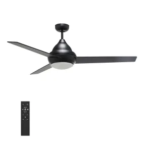 KENDRICK 52 inch 3-Blade Ceiling Fan with LED Light Kit & Remote Control - Black/Black