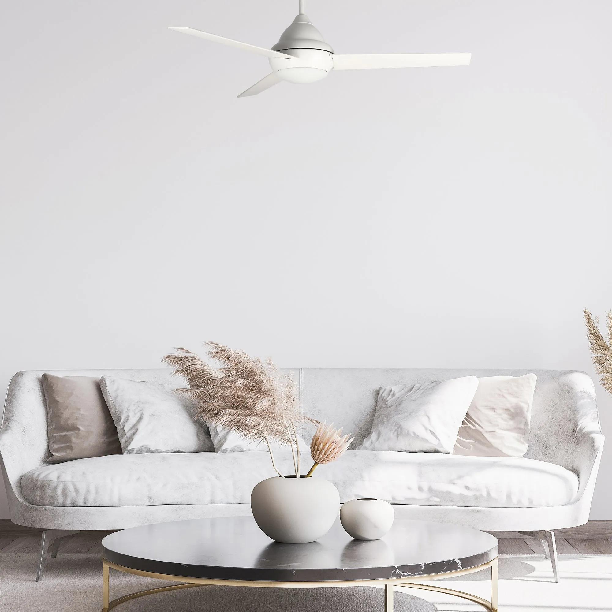 KENDRICK 52 inch 3-Blade Ceiling Fan with LED Light Kit & Remote Control - White/White