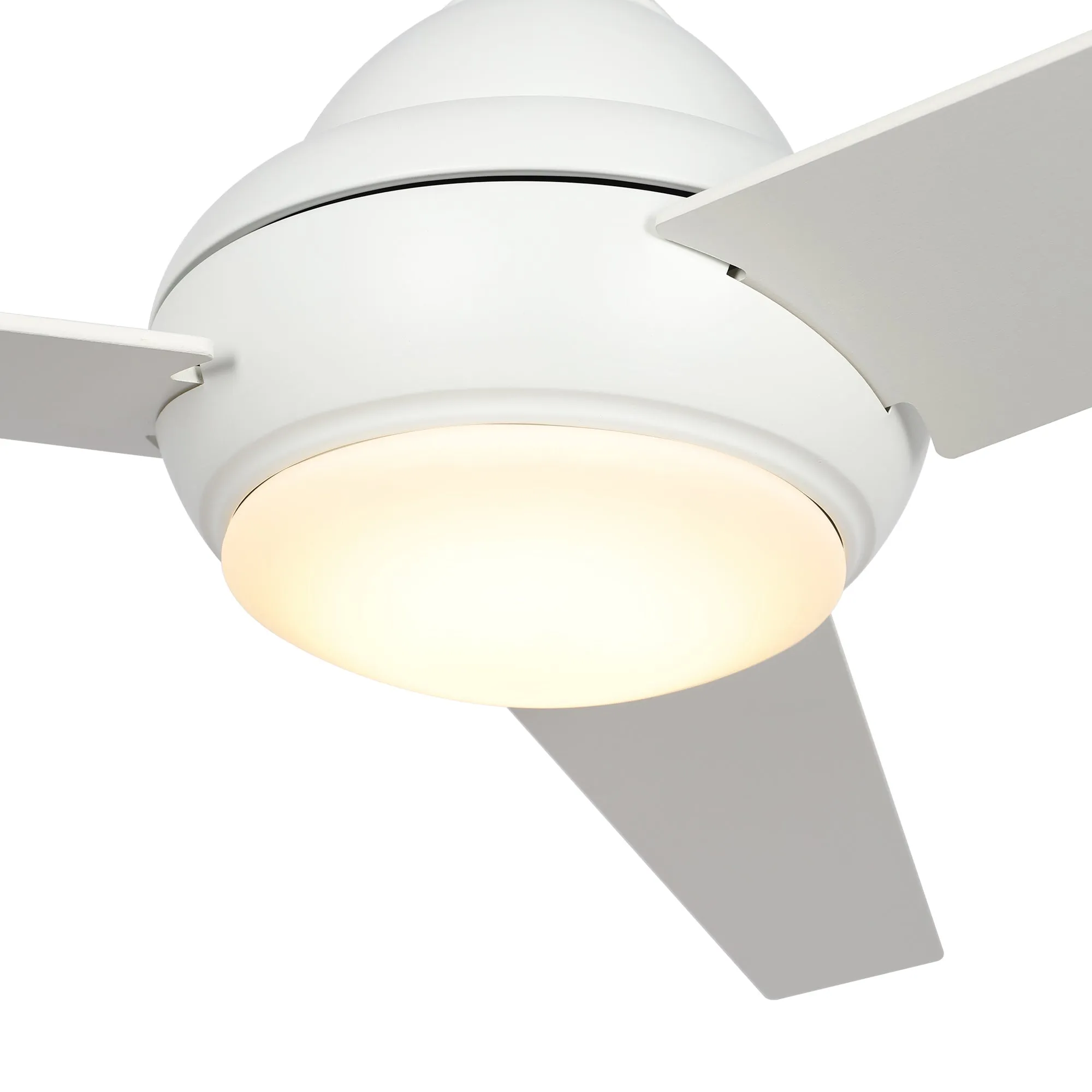 KENDRICK 52 inch 3-Blade Ceiling Fan with LED Light Kit & Remote Control - White/White