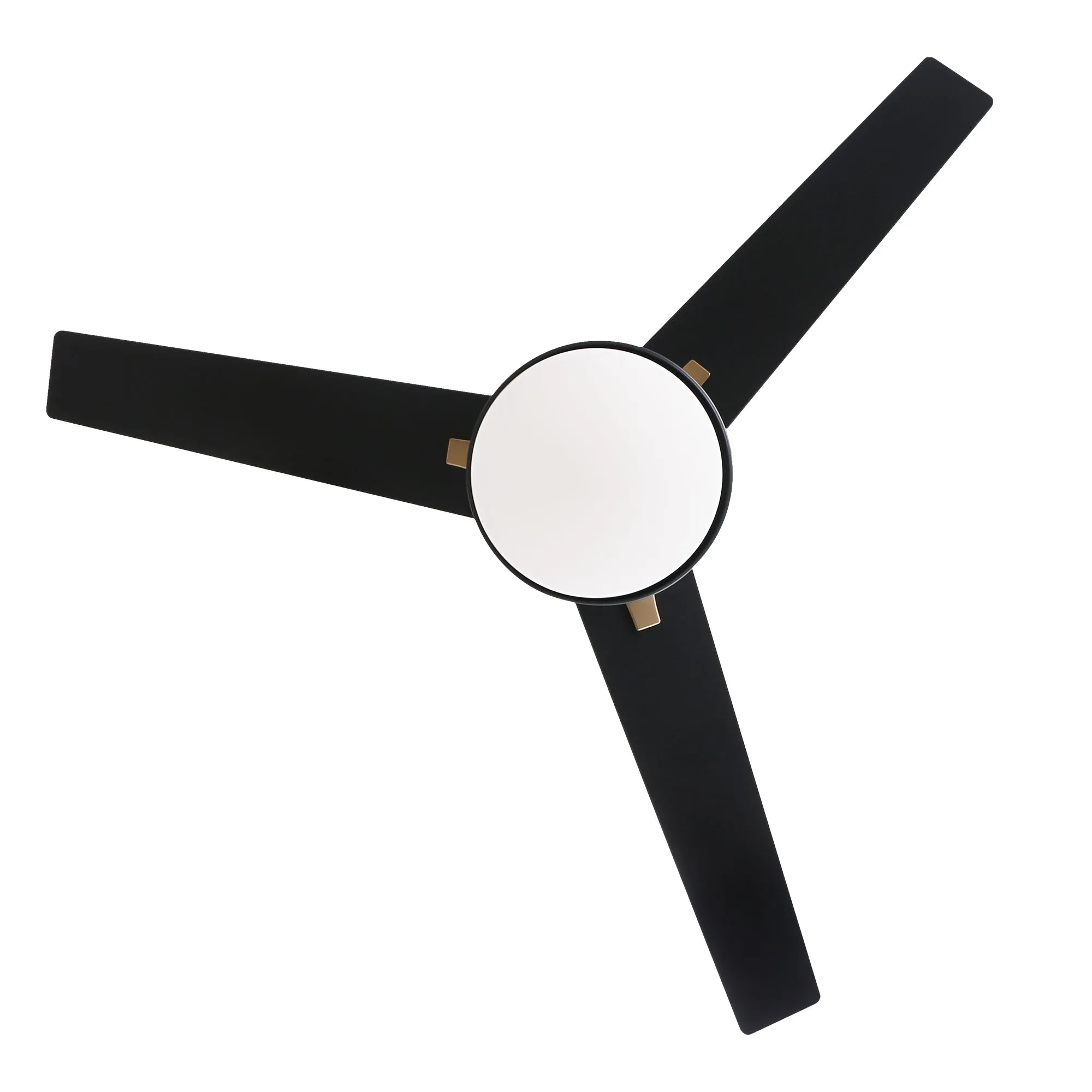 KENORA 48 inch 3-Blade Ceiling Fan with LED Light Kit & Remote Control - Black/Black (Gold Detail)