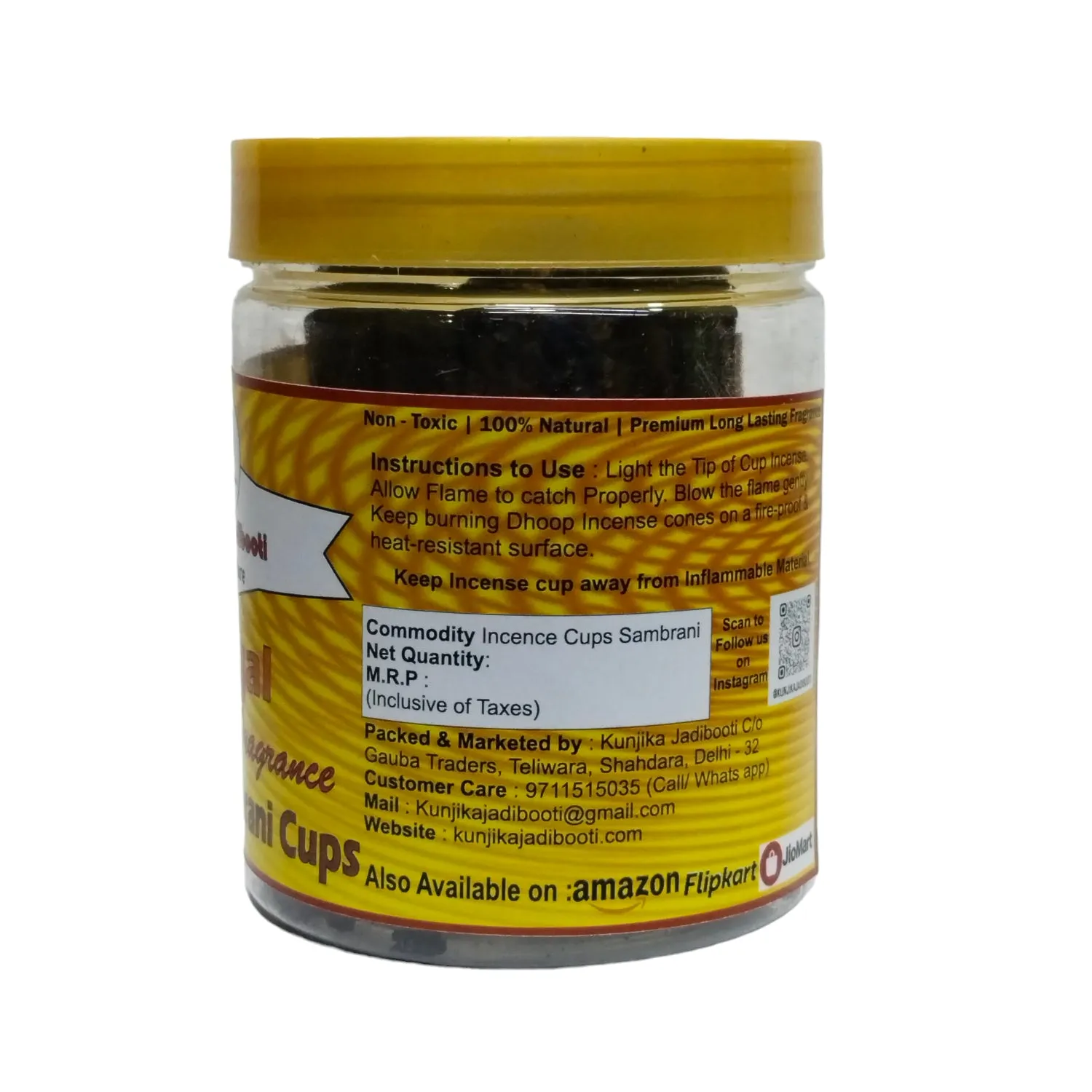 Kunjika Jadibooti Guggal Organic Havan Cups/Sambrani Cups | Sambrani Dhoop Cups for Pooja- Jatamassi, Loban, Guggal - 15 Pcs