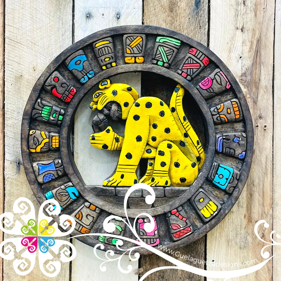 Large Multicolor Hand Carve Mexican Calendars