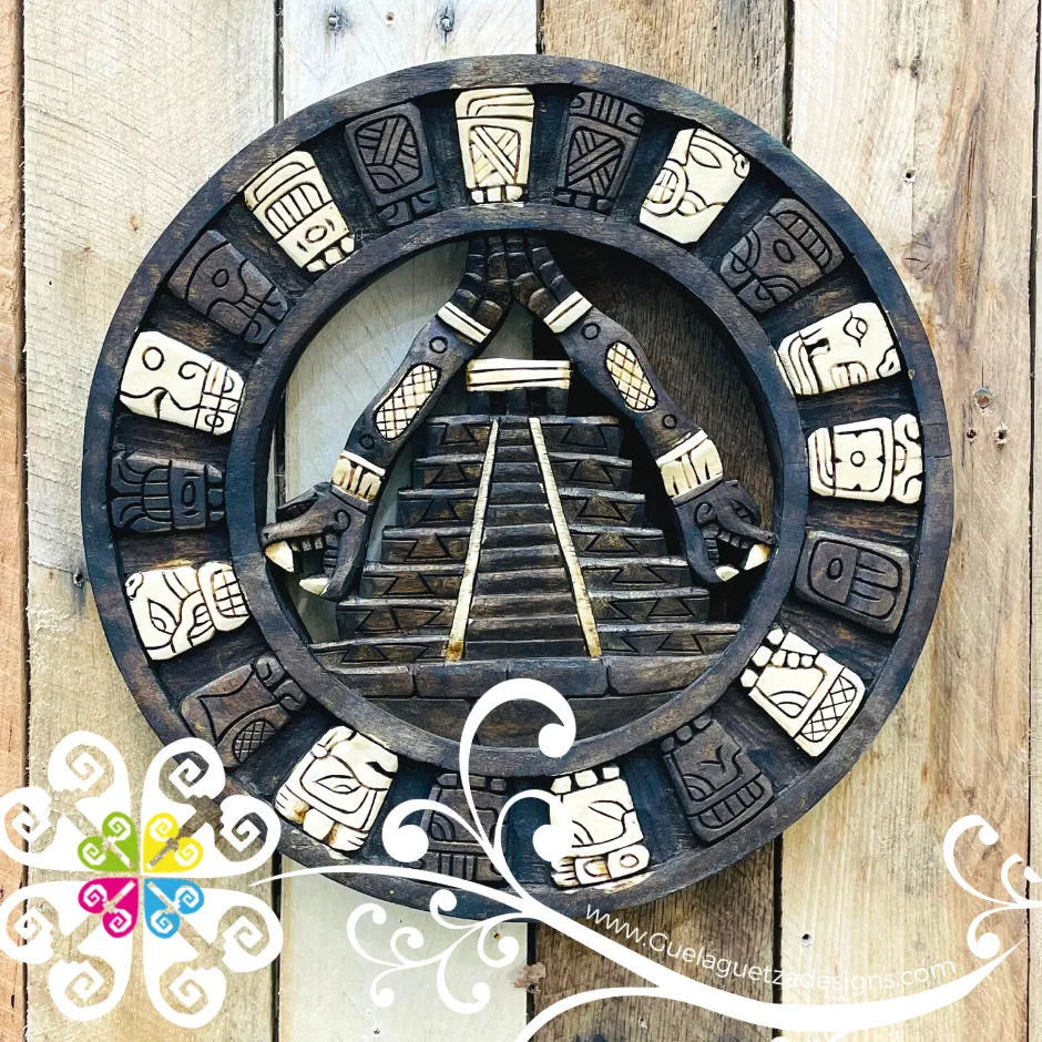 Large Multicolor Hand Carve Mexican Calendars
