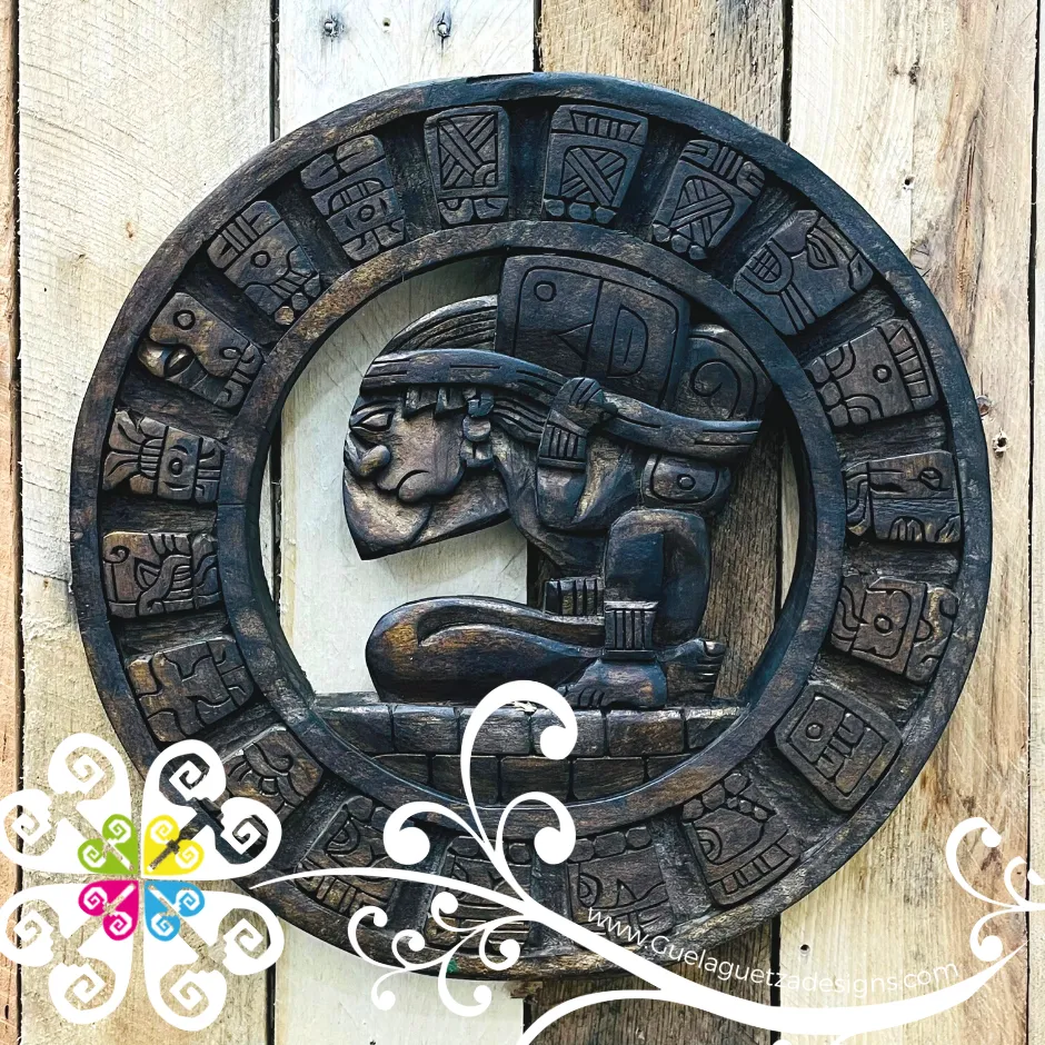 Large Multicolor Hand Carve Mexican Calendars