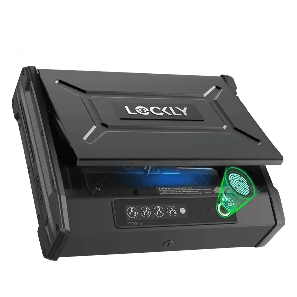 Lockly - PGV528W - Smart Safe - Digital Keypad - Biometric Fingerprint - Wi-Fi - Bluetooth App Controlled - Matte Black